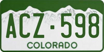 CO license plate ACZ598