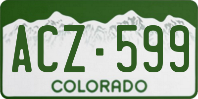CO license plate ACZ599