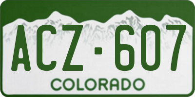 CO license plate ACZ607