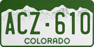 CO license plate ACZ610