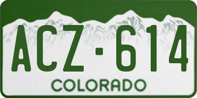 CO license plate ACZ614