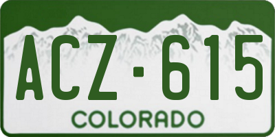 CO license plate ACZ615