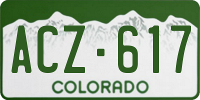 CO license plate ACZ617