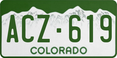 CO license plate ACZ619