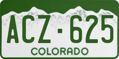 CO license plate ACZ625
