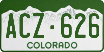 CO license plate ACZ626
