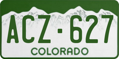 CO license plate ACZ627