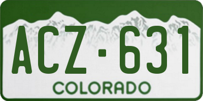 CO license plate ACZ631