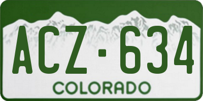 CO license plate ACZ634