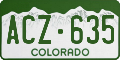 CO license plate ACZ635