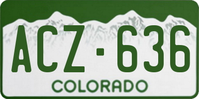 CO license plate ACZ636