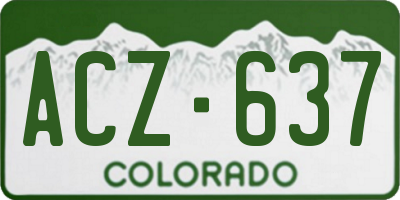 CO license plate ACZ637