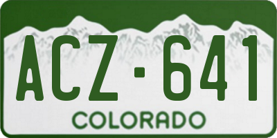 CO license plate ACZ641