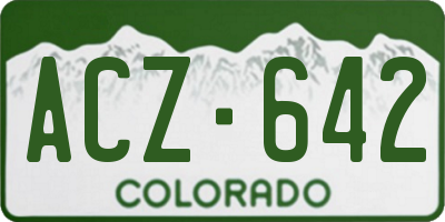 CO license plate ACZ642