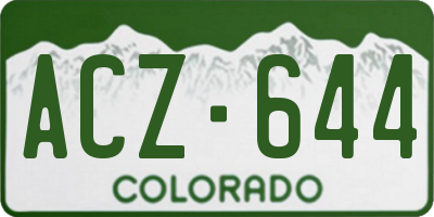 CO license plate ACZ644