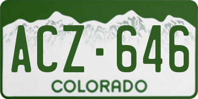 CO license plate ACZ646