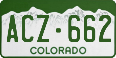 CO license plate ACZ662