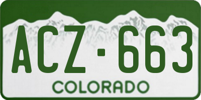 CO license plate ACZ663