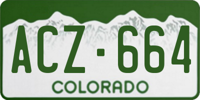 CO license plate ACZ664