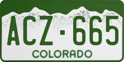 CO license plate ACZ665