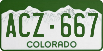 CO license plate ACZ667