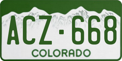 CO license plate ACZ668