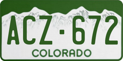 CO license plate ACZ672