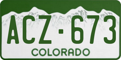 CO license plate ACZ673