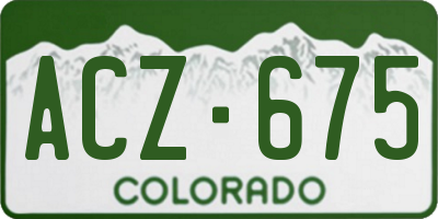 CO license plate ACZ675