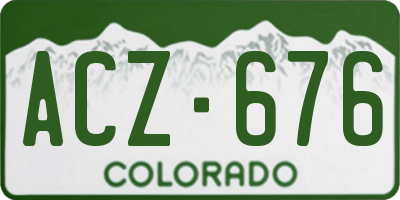 CO license plate ACZ676