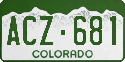 CO license plate ACZ681