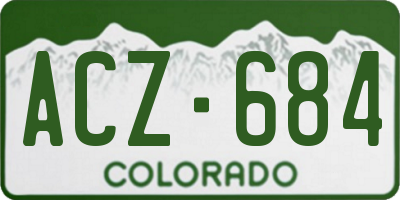 CO license plate ACZ684