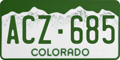 CO license plate ACZ685