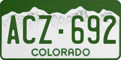 CO license plate ACZ692