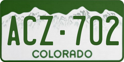 CO license plate ACZ702