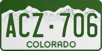 CO license plate ACZ706