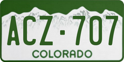 CO license plate ACZ707