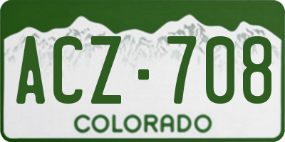 CO license plate ACZ708