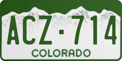 CO license plate ACZ714