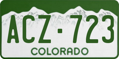 CO license plate ACZ723