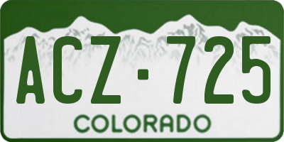 CO license plate ACZ725