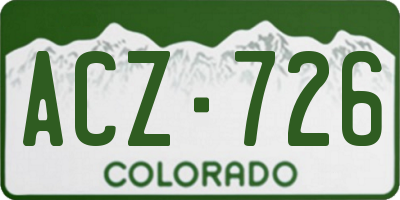 CO license plate ACZ726
