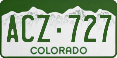 CO license plate ACZ727