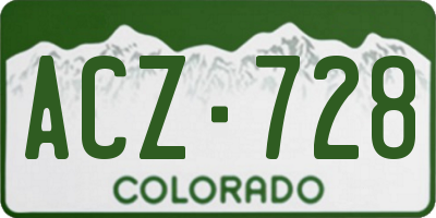 CO license plate ACZ728
