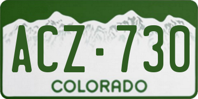 CO license plate ACZ730