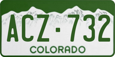 CO license plate ACZ732