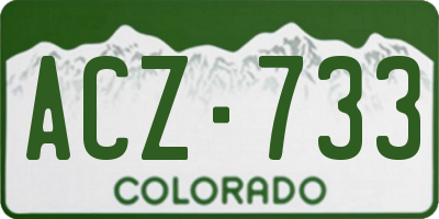 CO license plate ACZ733