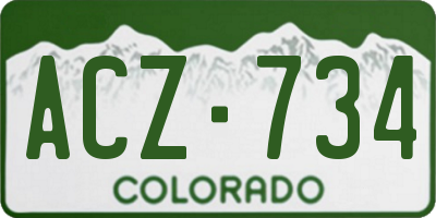 CO license plate ACZ734