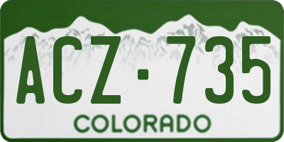 CO license plate ACZ735