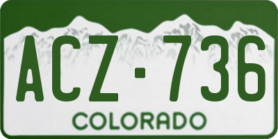 CO license plate ACZ736